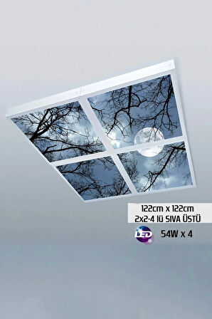 124cm X 124cm-dörtlü- Led-sıva Üstü-216w-yatak Odası Led Aydınlatma-avize Modelleri-a+