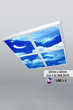 124cm X 124cm-dörtlü- Led-sıva Üstü-216w-kreş-ana Okulu Led Aydınlatma-avize Modelleri