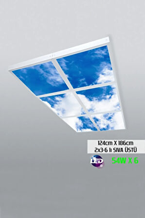 124cm X 186cm-altılı- Led-sıva Üstü-324 Watt-tavan Led Aydınlatma-avize Modelleri-led Işık