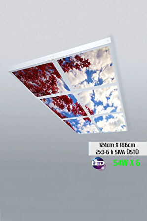 124cm X 186cm-altılı- Led-sıva Üstü-324 Watt-salon Led Aydınlatma-avize Modelleri-led Işık