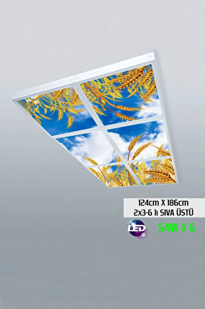 124cm X 186cm-altılı- Led-sıva Üstü-324 Watt-fırın Led Aydınlatma-avize Modelleri-led Işık