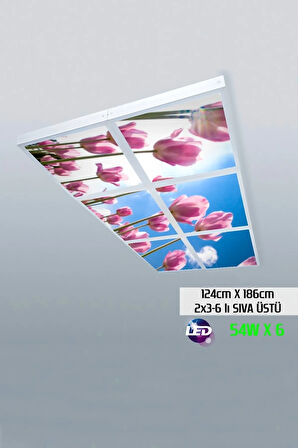 124cm X 186cm-altılı- Led-sıva Üstü-324 Watt-162 Watt-asma Tavan Led Aydınlatma-avize Modelleri