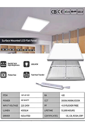 Kiraz Dalı Led Lamba- Tavana Model -kolay Montaj Avize- 60w Aydınlatma- Mercek Led Modern Çerçeve