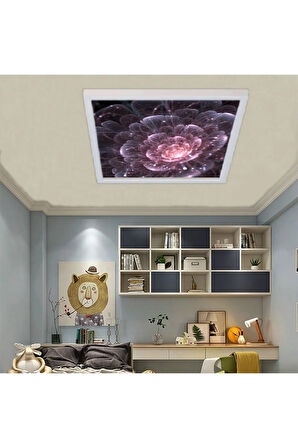 Yeni 60watt-60x60 -ledli Yatak Odası Avize- Uv Baskı Tasarım Aydınlatma-tavana Yapışık-kolay Montaj