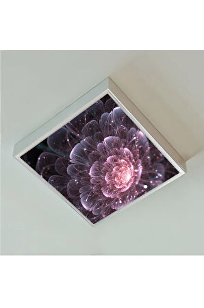 Yeni 60watt-60x60 -ledli Yatak Odası Avize- Uv Baskı Tasarım Aydınlatma-tavana Yapışık-kolay Montaj