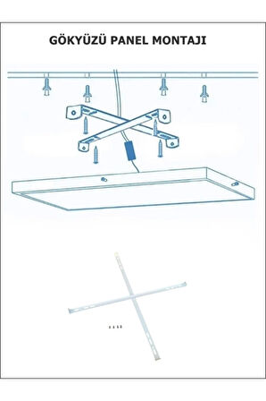 60watt Yatak Odası Ledli Avize-60cm X 60cm Kare Aydınlatma- Tavana Yapışık Model-kolay Montaj Avize