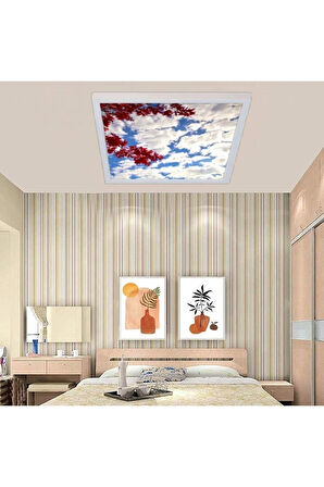 60watt Yatak Odası Ledli Avize-60cm X 60cm Kare Aydınlatma- Tavana Yapışık Model-kolay Montaj Avize