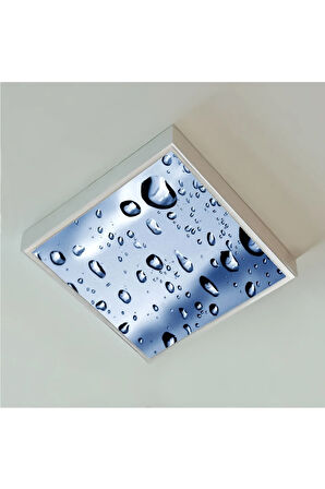 Damla Model-banyo Avize-60x60 Ledli-hd Baskılı-led Wc-banyo Avize-54watt-tavana Yapışık Lamba-beyaz
