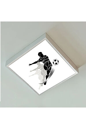 Futbol Boys Çocuk Odası Led Avize-60cmx 60xm Büyük Kare-1.5kg Hafif- 54w Güç-kolay Montaj-lüx Ürün
