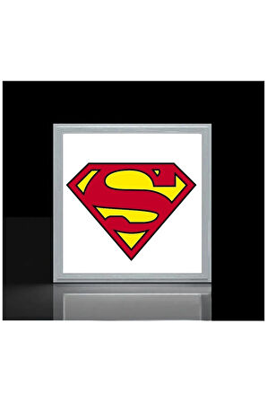 Super Man Çocuk Led Avize-60w Güçlü Aydınlatma-60x60 Beyaz Homojen Işık-modern Tasarım Baskılı