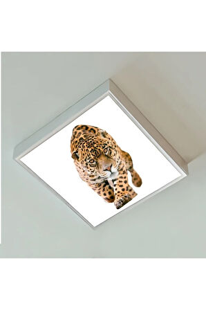 Leopar Led Avize 60cmx 60xm Büyük Kare-60w Güçlü Işık 30m2 Alan Aydınlatır- Sıva Üstü Kolay Montaj