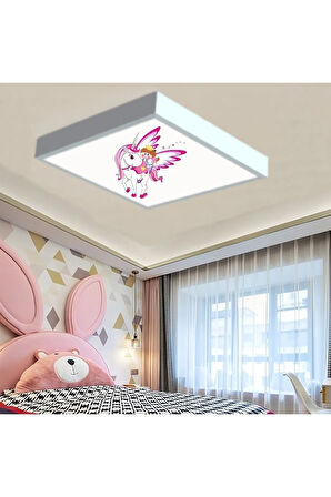 Unicorn Melek Çocuk Odası Led Avize 60x60cm