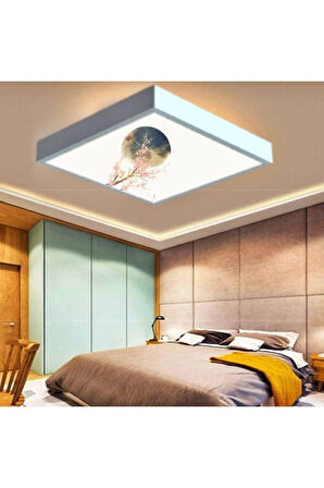 Dolunay Tasarım-modern Avize-60x60 Ledli-tavan Avize--54watt-tavana Yapışık Lamba-yatak Odası Avize-