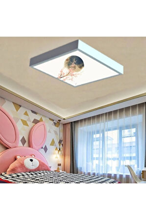 Dolunay Tasarım-modern Avize-60x60 Ledli-tavan Avize--54watt-tavana Yapışık Lamba-yatak Odası Avize-