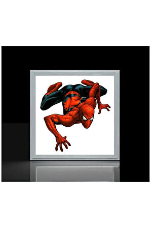 Spiderman Çocuk Odası Led Avize-60w Ekonomik-60cmx60cm Kare Beyaz Işık Led-beyaz Metal Çerçeve