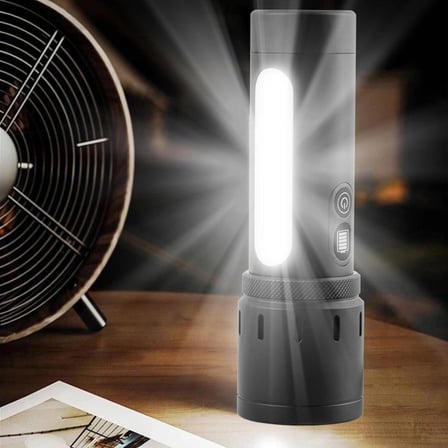 Şarjlı LED El Feneri Kamp Lambası - 5000 mAh Powerbank, Teleskopik Zoom, Acil durum SOS , Kamp, Av, Balıkçılık ve Outdoor Kullanım