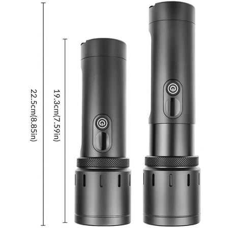 Şarjlı LED El Feneri Kamp Lambası - 5000 mAh Powerbank, Teleskopik Zoom, Acil durum SOS , Kamp, Av, Balıkçılık ve Outdoor Kullanım