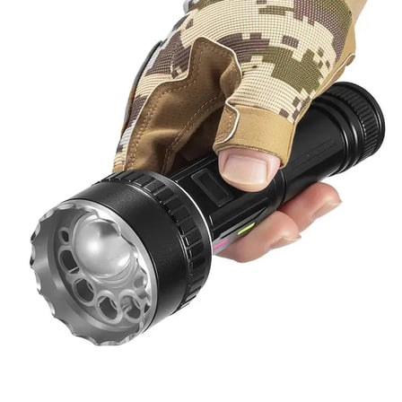 Güçlü LED El Feneri Tam Set - Tripod + Sert Taşıma Çantası + Şarj Kablosu ve Bilek Askılı & Powerbank Özellikli (10 Mod)