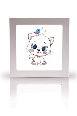 Genç Odası Avize-60cmx60cm-54watt-led-6500 Kelvin (beyaz)- Tekli Avize-minnoş Kedi Avize