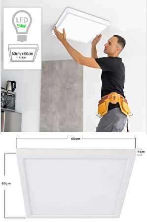 Genç Odası Avize-60cmx60cm-54watt-led-6500 Kelvin (beyaz)-genç Odası Avize Modelleri-çocuk Avizeleri