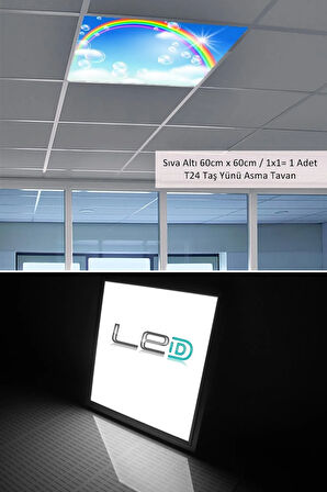 60cmx60cm-asma Tavan-sıva Altı-54w-6500k-beyaz-led Panel-led Armatür- 60x60 Taş Yünü Asma Tavan Ledi