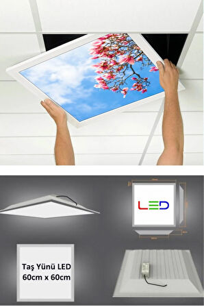 Asma Tavan Led-60cmx60cm-sıva Altı-54w-6500k-led Panel-led Armatür- 60x60 Taş Yünü Asma Tavan Ledi
