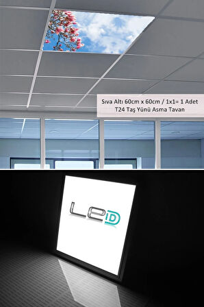 Asma Tavan Led-60cmx60cm-sıva Altı-54w-6500k-led Panel-led Armatür- 60x60 Taş Yünü Asma Tavan Ledi