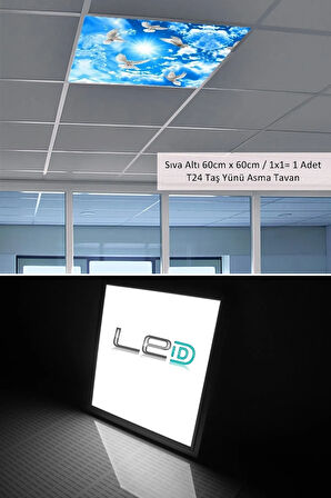 Asma Tavan Led-60cmx60cm-sıva Altı-54w-6500k-led Panel-led Armatür- 60x60 Taş Yünü Asma Tavan Ledi