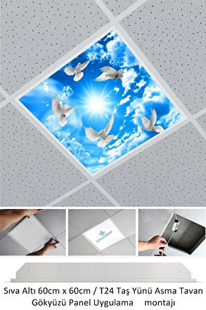 Asma Tavan Led-60cmx60cm-sıva Altı-54w-6500k-led Panel-led Armatür- 60x60 Taş Yünü Asma Tavan Ledi