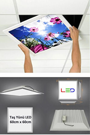 Asma Tavan Led-60cmx60 cm Sıva Altı-54w-6500k Led Panel Led Armatür- 60x60 Taş Yünü Asma Tavan Ledi