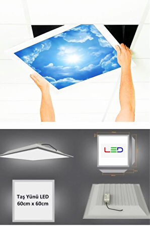 Asma Tavan Led-60cmx60cm-sıva Altı-54w-6500k-led Panel-led Armatür- 60x60 Taş Yünü Asma Tavan Ledi