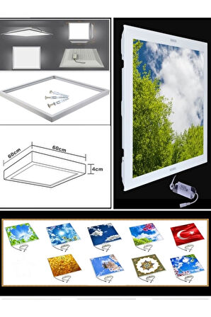 Asma Tavan Led-60cmx60cm-sıva Altı-54w-6500k-led Panel-led Armatür- 60x60 Taş Yünü Asma Tavan Ledi