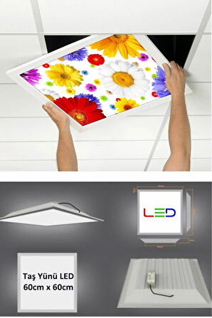 Asma Tavan Led-60cmx60cm-sıva Altı-54w-6500k-led Panel-led Armatür- 60x60 Taş Yünü Asma Tavan Ledi