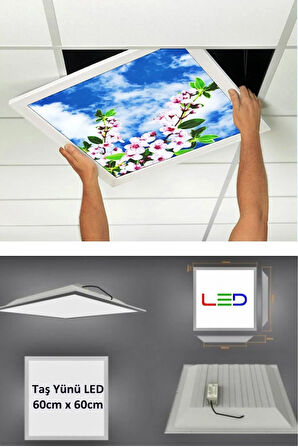 Asma Tavan Led-60cmx60cm-sıva Altı-54w-6500k-led Panel-led Armatür- 60x60 Taş Yünü Asma Tavan Ledli
