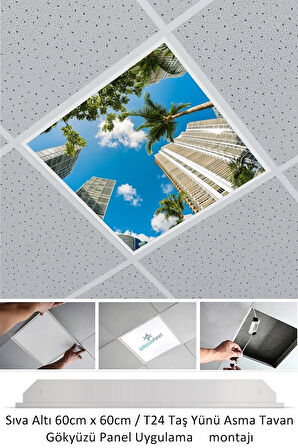 New-60cmx60cm-asma Tavan Led-sıva Altı-54watt-led Panel-led Armatür-60x60 Taş Yünü Asma Tavan Ledi
