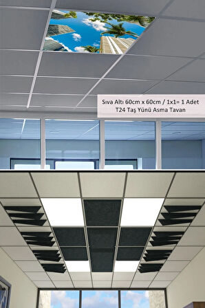 New-60cmx60cm-asma Tavan Led-sıva Altı-54watt-led Panel-led Armatür-60x60 Taş Yünü Asma Tavan Ledi