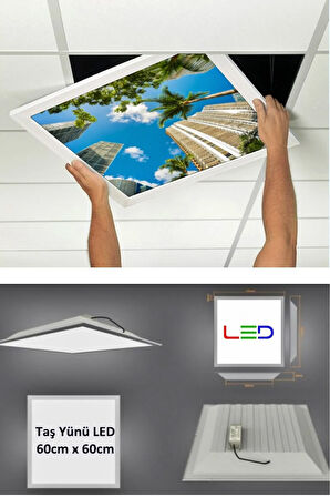 New-60cmx60cm-asma Tavan Led-sıva Altı-54watt-led Panel-led Armatür-60x60 Taş Yünü Asma Tavan Ledi