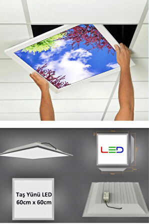 Asma Tavan Led-60cmx60cm-sıva Altı-54w-6500k-led Panel-led Armatür- 60x60 Taş Yünü Asma Tavan Ledi