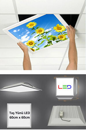 Asma Tavan Led-60cmx60cm-sıva Altı-54w-6500k-led Panel-led Armatür-60x60 Taş Yünü Asma Tavan Ledi-a+