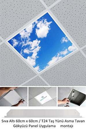 Asma Tavan Led-60cmx60cm-sıva Altı-54w-6500k-led Panel-led Armatür-60x60 Taş Yünü Asma Tavan Ledi-a+