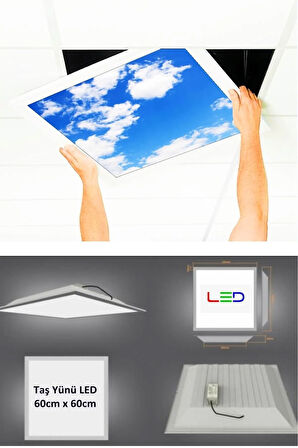 Asma Tavan Led-60cmx60cm-sıva Altı-54w-6500k-led Panel-led Armatür-60x60 Taş Yünü Asma Tavan Ledi-a+