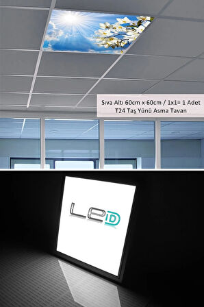 60x60 Taş Yünü Asma Tavan Ledi Armatür, 60watt-54watt- Asma Tavan Sıva Altı Panel