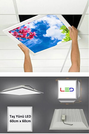60cmx60cm-asma Tavan Led-sıva Altı-54w-beyaz-led Panel-led Armatür-60x60 Taş Yünü Asma Tavan Ledi