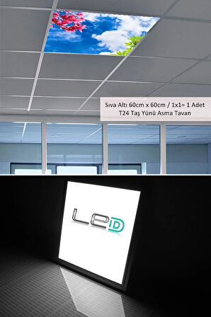 60cmx60cm-asma Tavan Led-sıva Altı-54w-beyaz-led Panel-led Armatür-60x60 Taş Yünü Asma Tavan Ledi