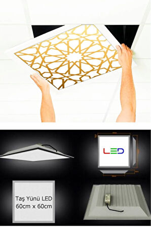 60cmx60cm Led Armatür-60x60 Taş Yünü Asma Tavan Ledi-54w-beyaz-led Panel-asma Tavan Led-sıva Altı-