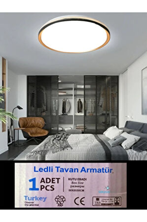 Gold 50cm Avize, 45watt, Beyaz Işık, Yuvarlak Gold Çerçeve, Led Avize, Modern Ev Lamba