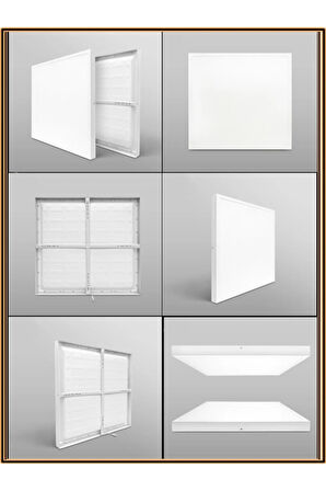 60x60 Led Panel, Sıva üstü, 60 watt, led armatür, kendinden kasalı, 6400 K, Beyaz Işık, Tavana Model