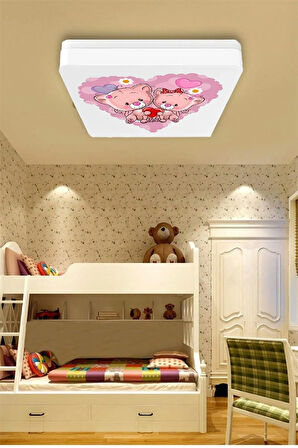 Lüks Çocuk Odası Avize 25watt-30cm X 30cm Lüks Led Aydınlatma, Ayıcıklar, Çocuk Avize Modelleri