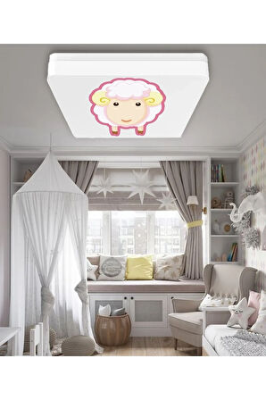 Lüks Çocuk Odası Avize 25watt-30cm X 30cm Lüks Led Aydınlatma, Küçük Koyun, Çocuk Avize Modelleri