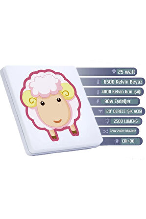 Lüks Çocuk Odası Avize 25watt-30cm X 30cm Lüks Led Aydınlatma, Küçük Koyun, Çocuk Avize Modelleri
